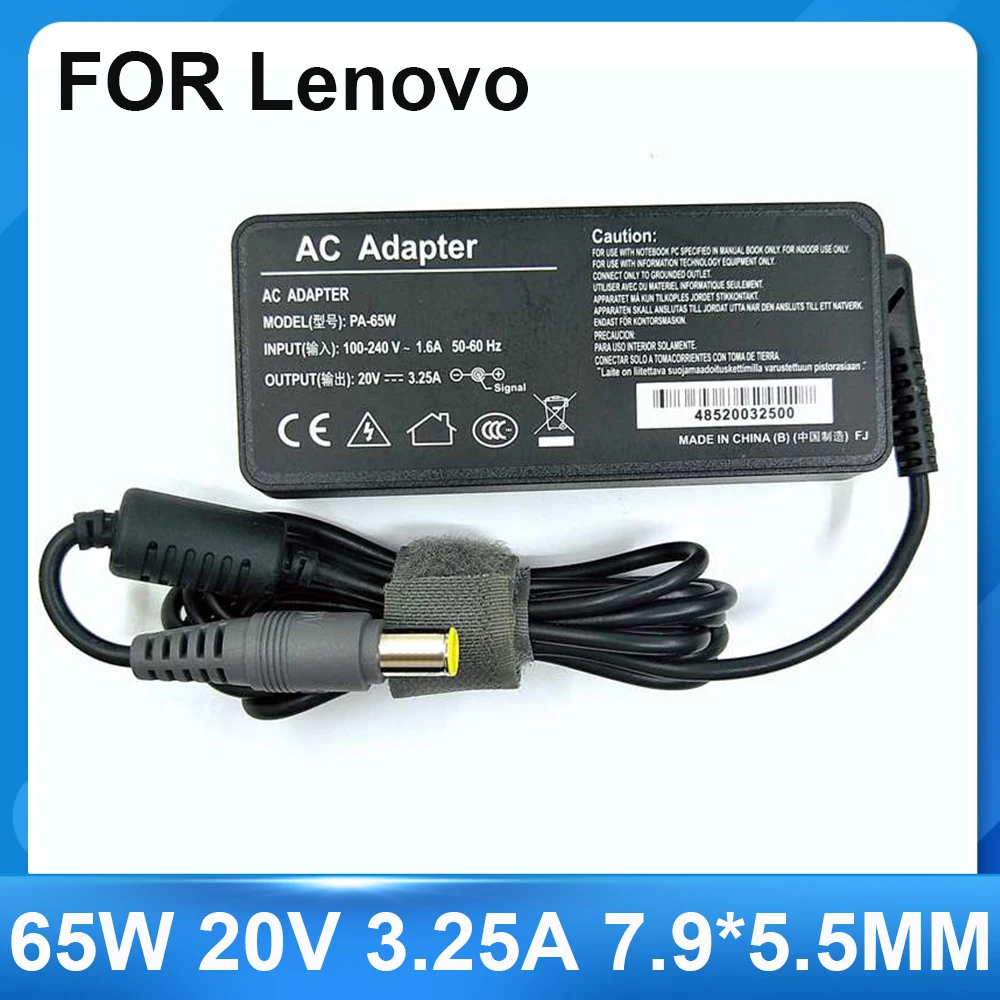 65W 20V 3.25A 7.9*5.5mm AC Laptop Adapter For Lenovo IBM C100 C200 N200 X200 X300 R400 R500 T410 T510 V100 V200 Laptop Cha
