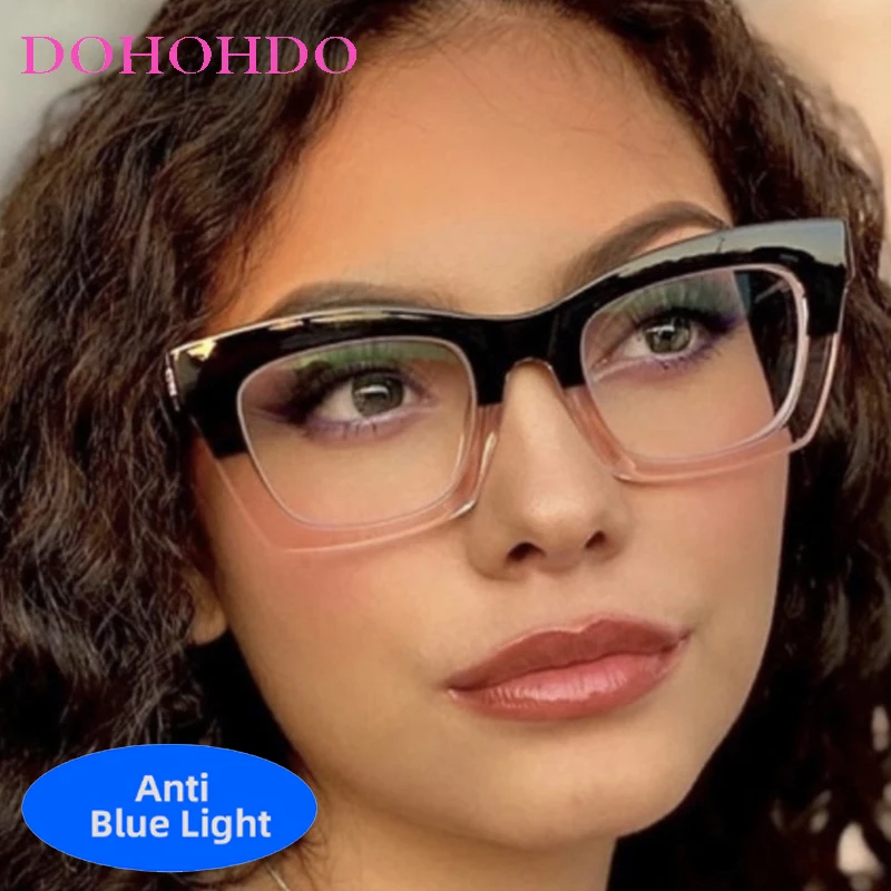 

Vintage Brand Designer TR90 Blue Light Square Glasses Men Women Computer Gaming Classic Reading Eye Protection Optical Glasses