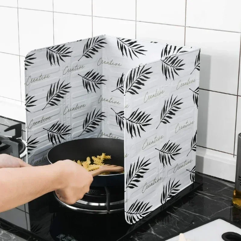 Foldable Kitchen Gas Stove Baffle Plate Board Aluminum Oil Splash-proof Protection Screen Heat-resistant Kichen