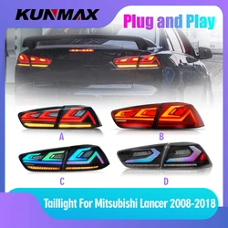 2PCs Car Tail Light Assembly For Mitsubishi Lancer EVO-X 2008-18 Dynamic LED Brake Signal light Car led Tail light Tuning Parts