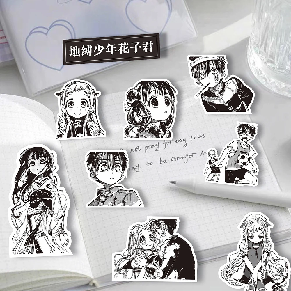 10/30/67pcs Anime Toilet-bound Hanako-kun Stickers Cool Black and White Graffiti Decal DIY Phone Luggage Laptop Sticker Kids Toy