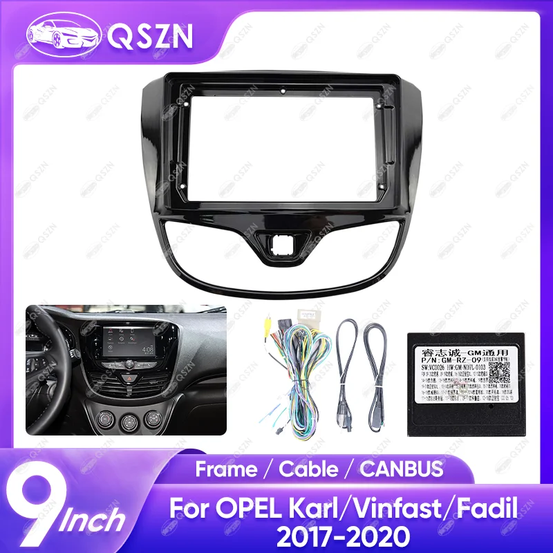 For OPEL Karl/Vinfast/Fadil 9 INCH Car Radio Frame Stereo Audio Screen Multimedia Video Player Navigation Cables Harness Canbus