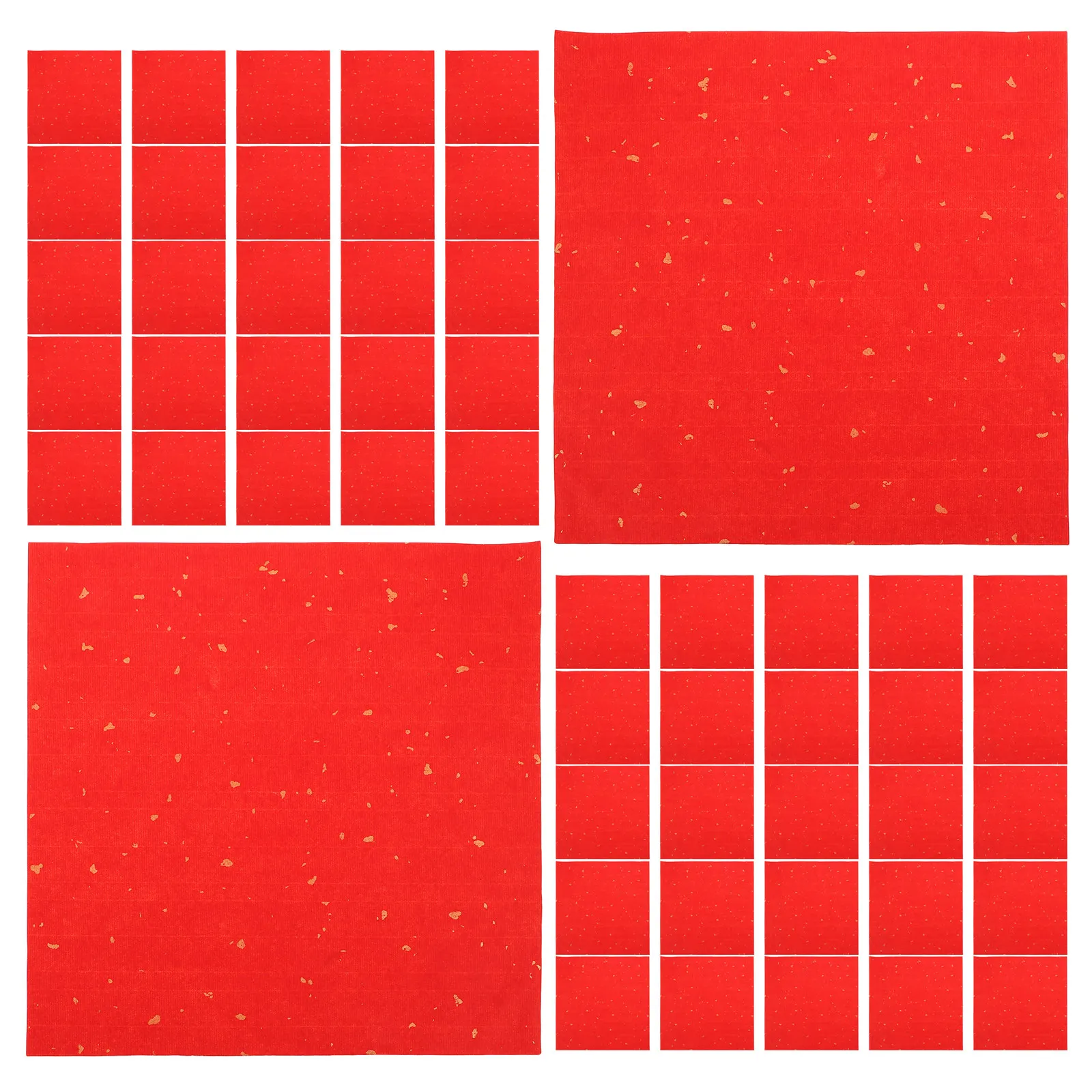 80Sheets Chinese Red Calligraphy Paper 8.65x8.65 Inches Traditional Xuan Paper Spring Festival Couplets Practice