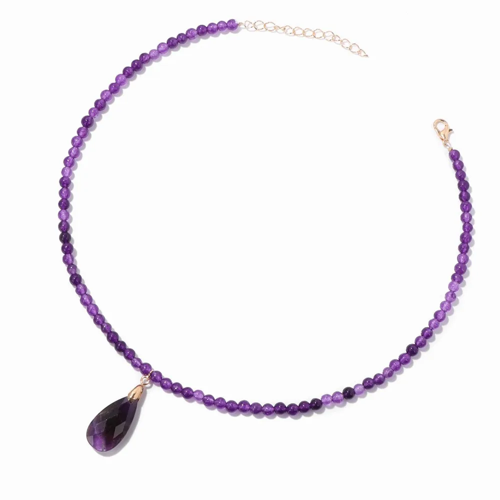 Collar con Colgante de Piedra Artificial para Mujer, 2024, Nuevo, con Cuentas Finas, Gargantilla, Joyería, Regalo de Año Nuevo para Novia