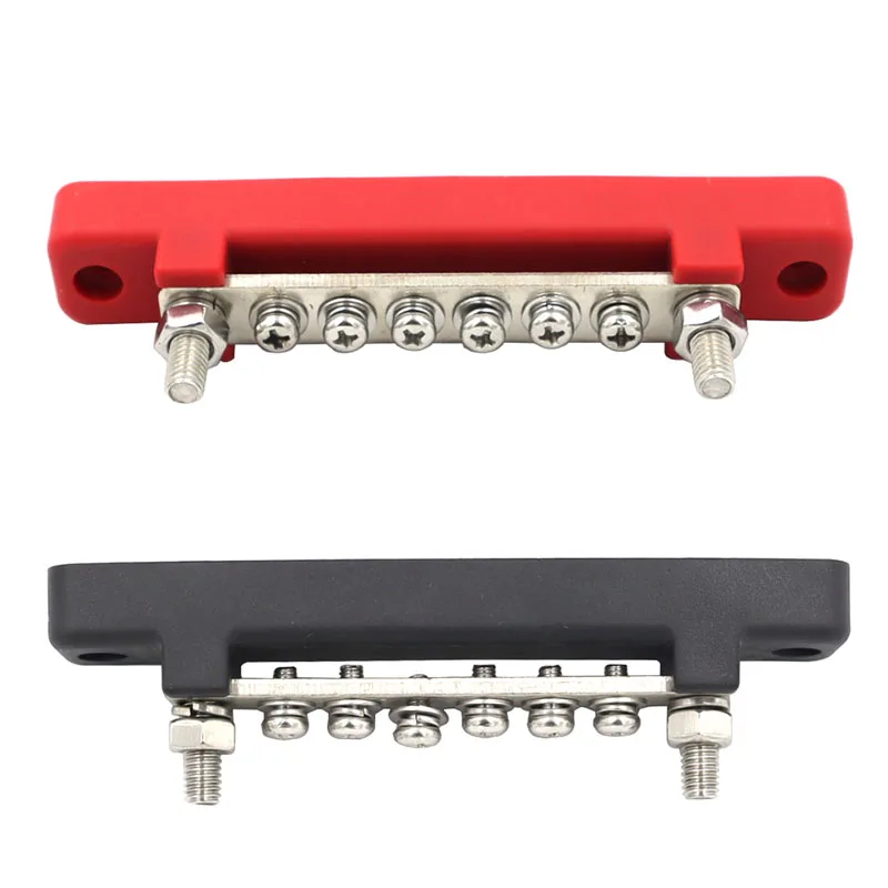 

Dc 48V 150A Car Terminal Block Negative Bus 12 Yellow Terminals 6 Way Busbar Power Distribution Block for Car Yacht Rv