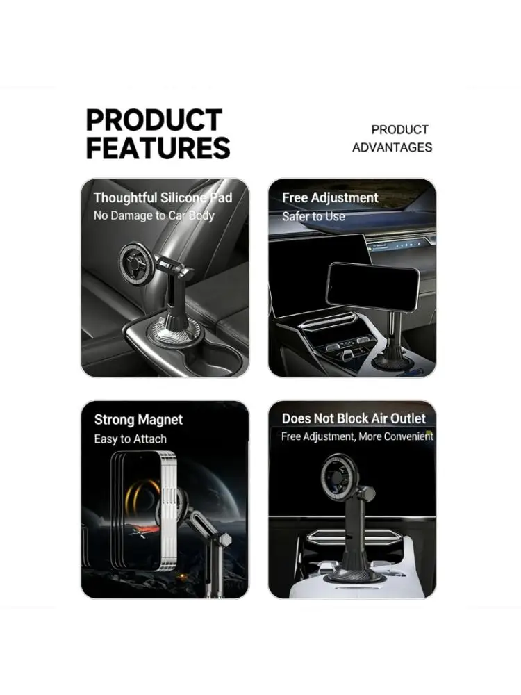 Cellphone Holder Phone Stand for Phone 17 16 15 14 Car Phone Holder Cup Holder Mount Bracket Quick Setup