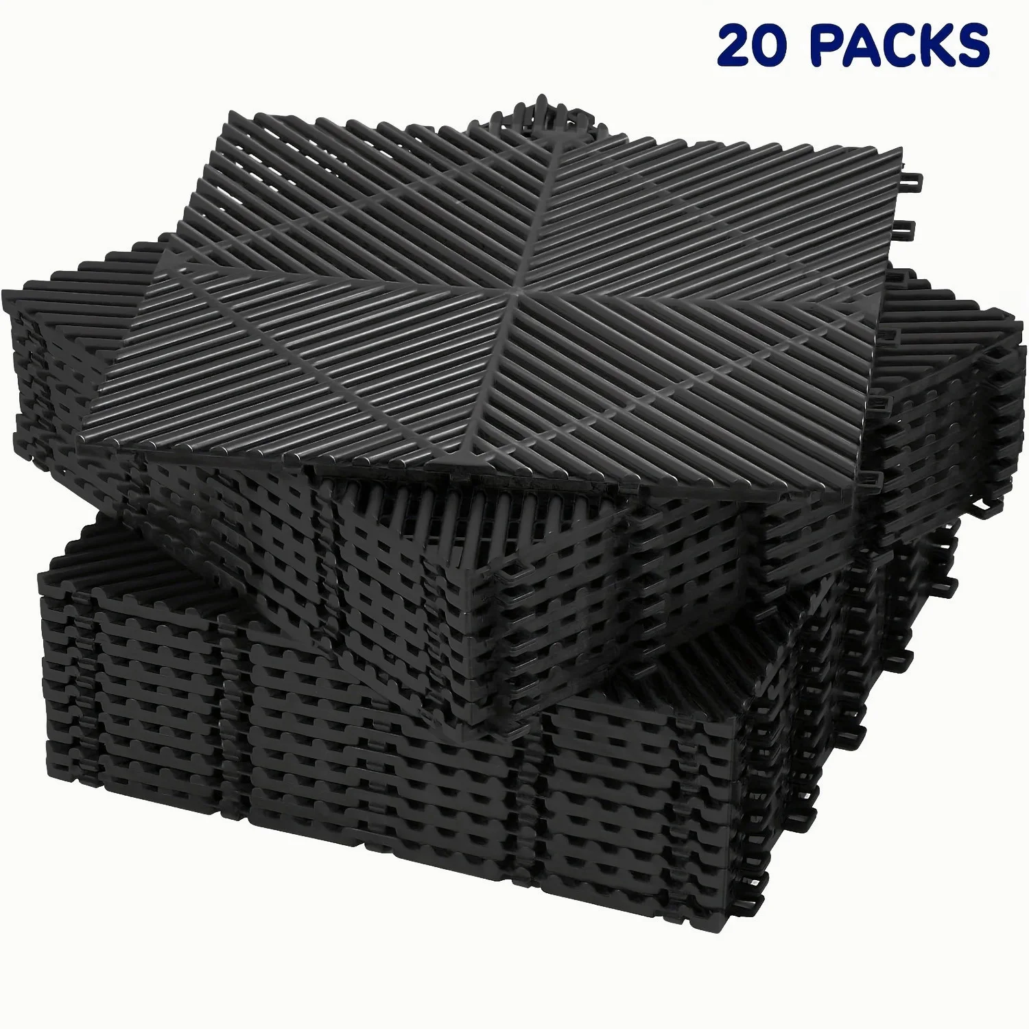 

20 Pack 16"x 16"Interlocking Garage Floor Tiles,Modular Drainage Floor Mat,Non-Slip Splicing Interlocking Drainage Floor Mats