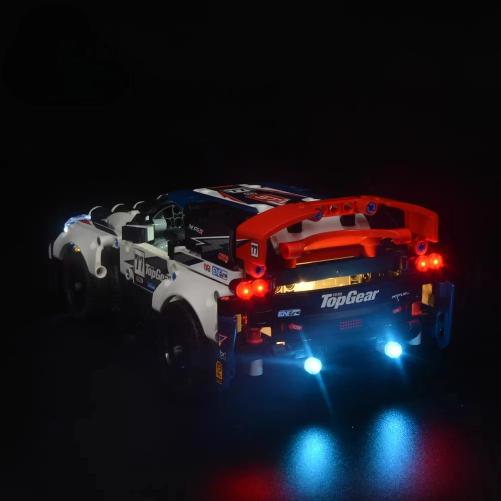 Conjunto de iluminação LED adequado para carro de rally de engrenagem superior controlado por aplicativo LEGO Technic 42109 (não incluindo blocos de construção)