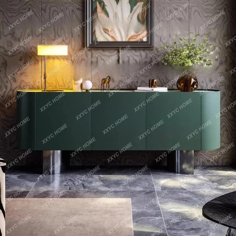 

VHRock Plate Sideboard Cabinet Living Room Wall-Mounted Solid Wood Storage Modern Minimalist Entryway Decorative Cabinet