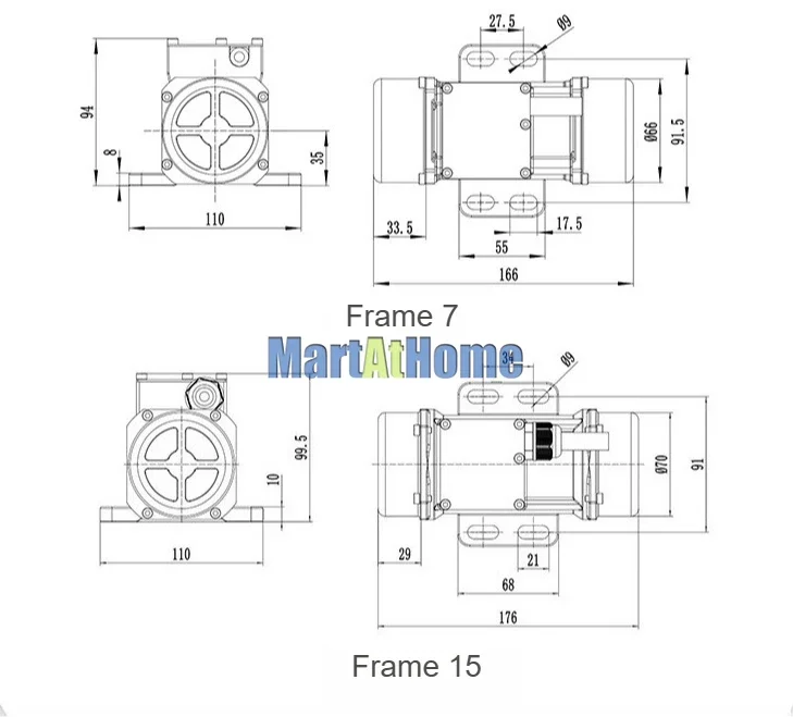 30W 40W Single-Phase 220V/3-Phase 380V Micro Asynchronous AC Vibration Motor 2-Poles 3000RPM IP65