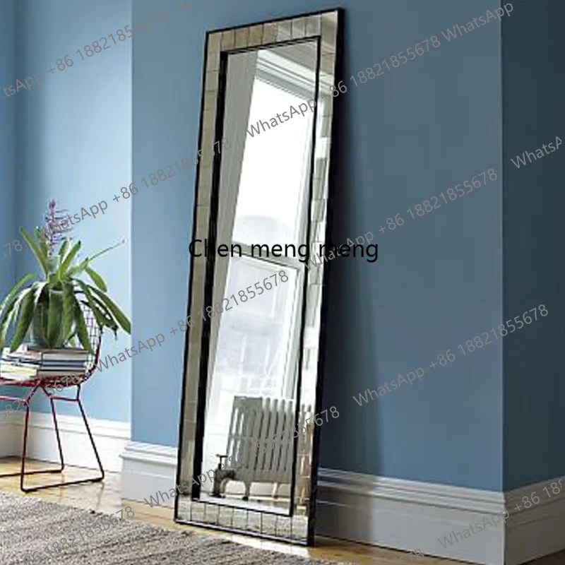 

New Chinese-style dressing, full-body mirror floor-to-ceiling mirror wall-mounted rectangle, three-dimensional decorative mirror