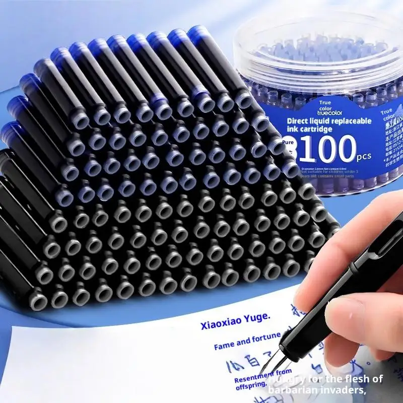50/100Pcs Large Capacity Smooth Direct Ink Box Tube Storage Easy Storage 3 Colors For School Office Install Clean No Pump
