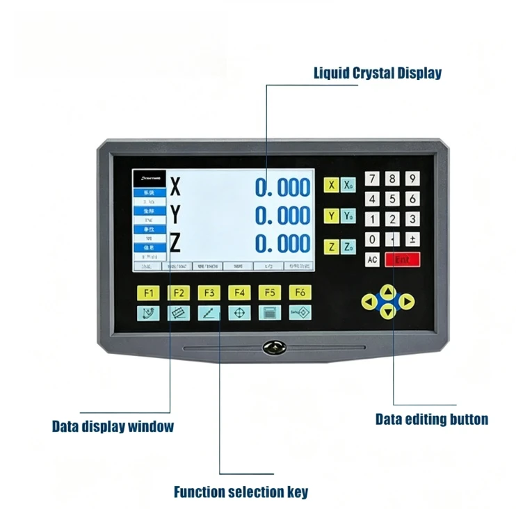 LCD DRO YH800-3 3 Axis Digital Readout Display 19 Languages TTL AC110V/220V For Milling boring machine EDM Linear Scale Encoder