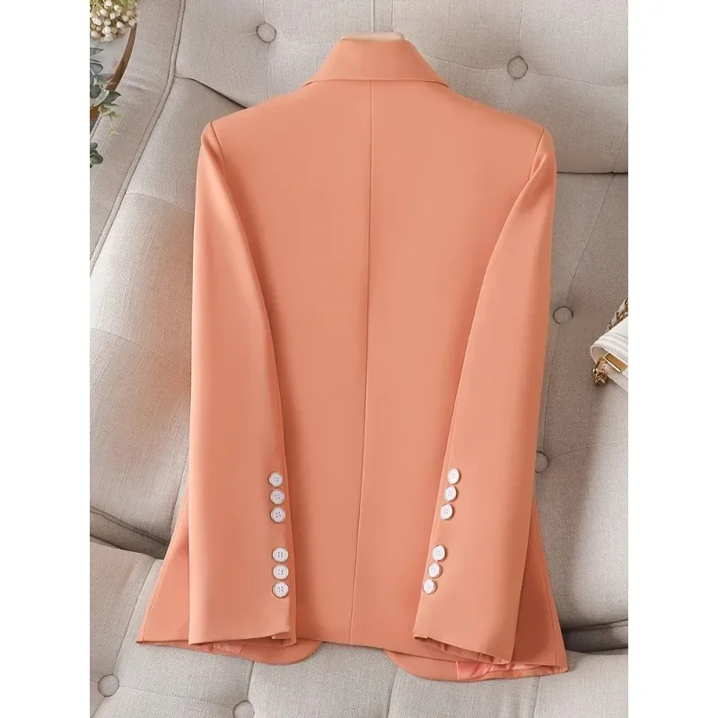 Fashion Ladies Blazer Women Orange Black Beige Female Long Sleeve Single Button Solid Casual Jacket Coat