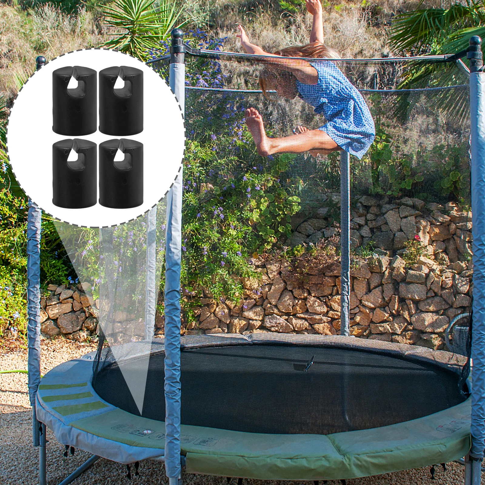 6 قطع من غطاء الغطاء البلاستيكي المقاوم للتآكل، ملحقات حماية قضيب الترامبولين المتوافقة مع نماذج مختلفة لعبة أطفال متينة للاستخدام في الهواء الطلق #6