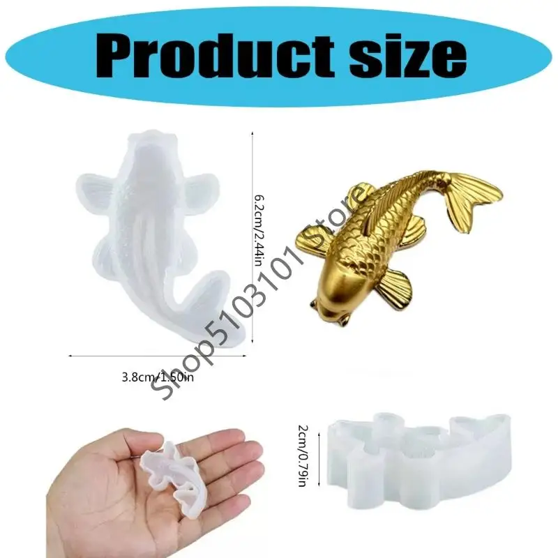 X6he سهلة إزالة القالب السمك سيليكون الكارب لمشاريع فنية الراتنج وديكور المنزل