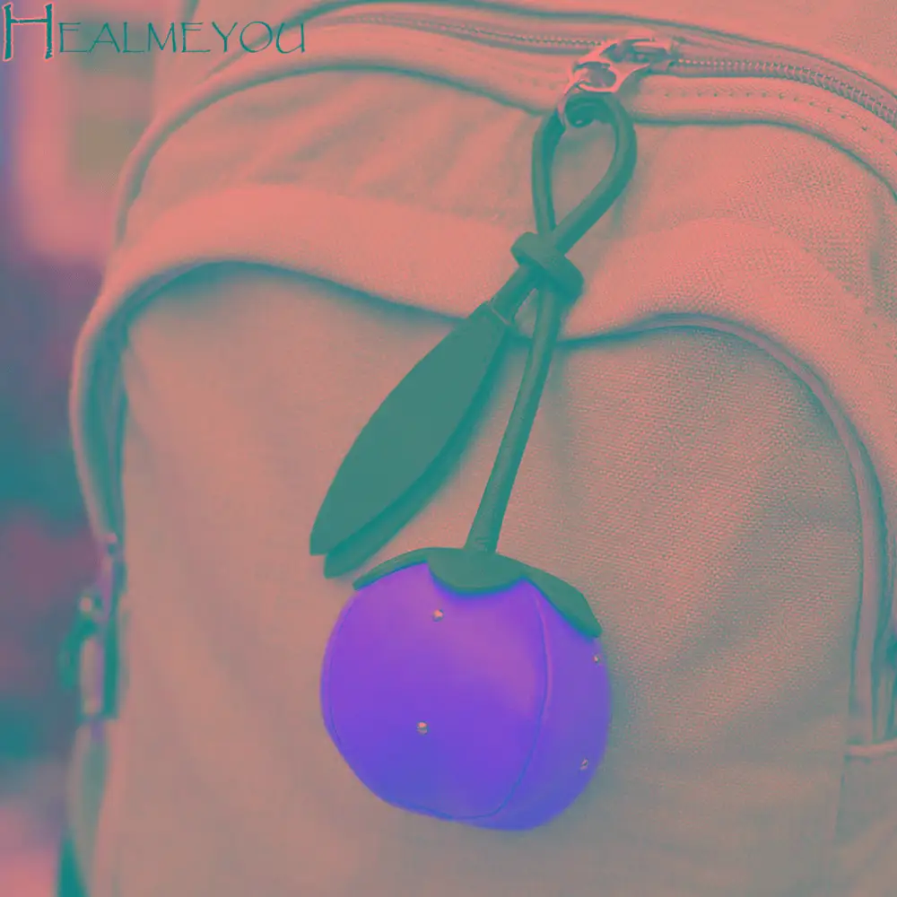 

Изысканная кожаная сумка Persimmons, очаровательная форма фруктов, элегантная модная сумка-подвеска, милый универсальный подвесной брелок с украшением