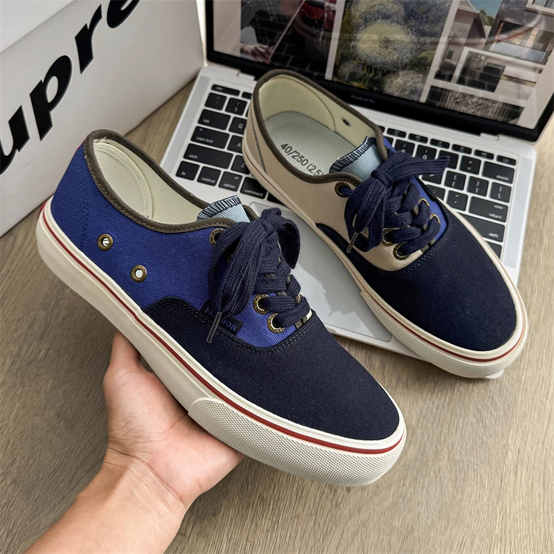 

Classic Canvas Board Shoes Men's Low Cut Lace Up Sneakers Casual Walking Shoe Breathable and Comfortable Vulcanized Shoes 2025