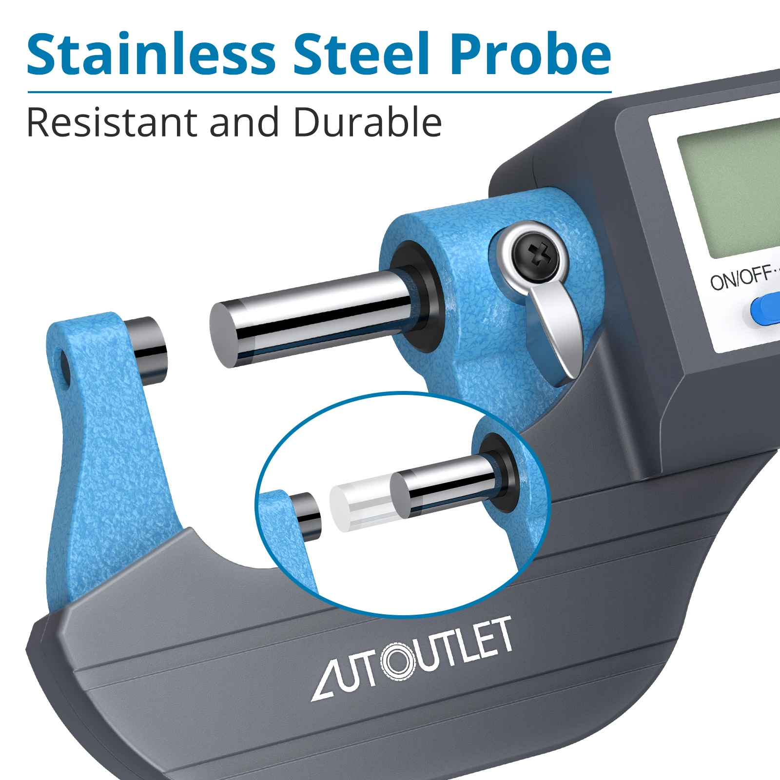 0~25mm Electronic LCD Digital Outside Micrometer Micro Calipers Length Measuring Tool 0.001mm Resolution With LCD Display