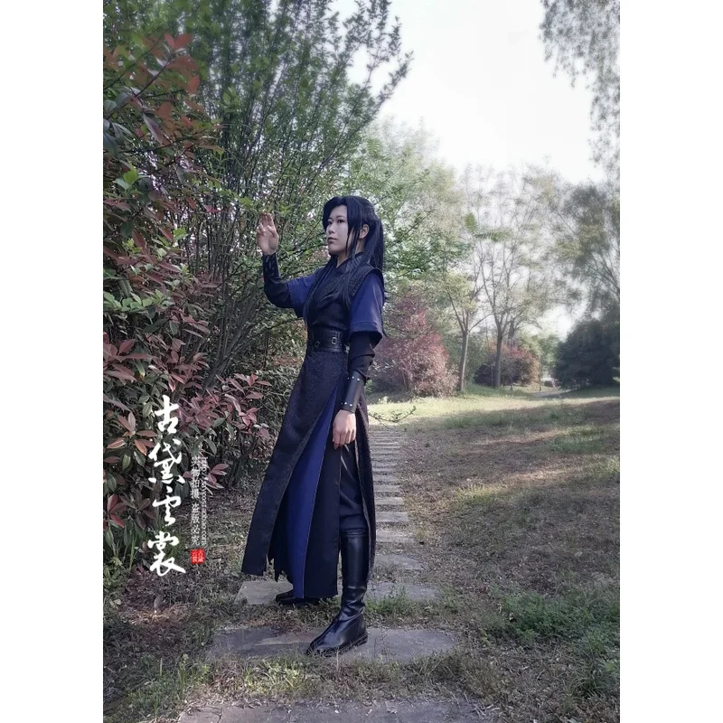Didi 211Cosplay 고대 파란색과 검은색 강력한 의상 잉크는 늑대를 죽이기 위해 연소합니다 Gu Yun Changgeng Han Fu Halloween