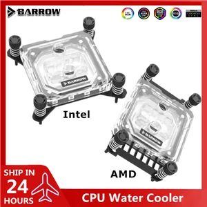 Intel LGA1700/1200/115X/AMD AM4 AM4 AM5 Acrylic MicroCutting Microwaterway WaterCooler、5V Argb Black用バローCPUウォーターブロック 12ベストセールスAM5ウォーターブロック-2