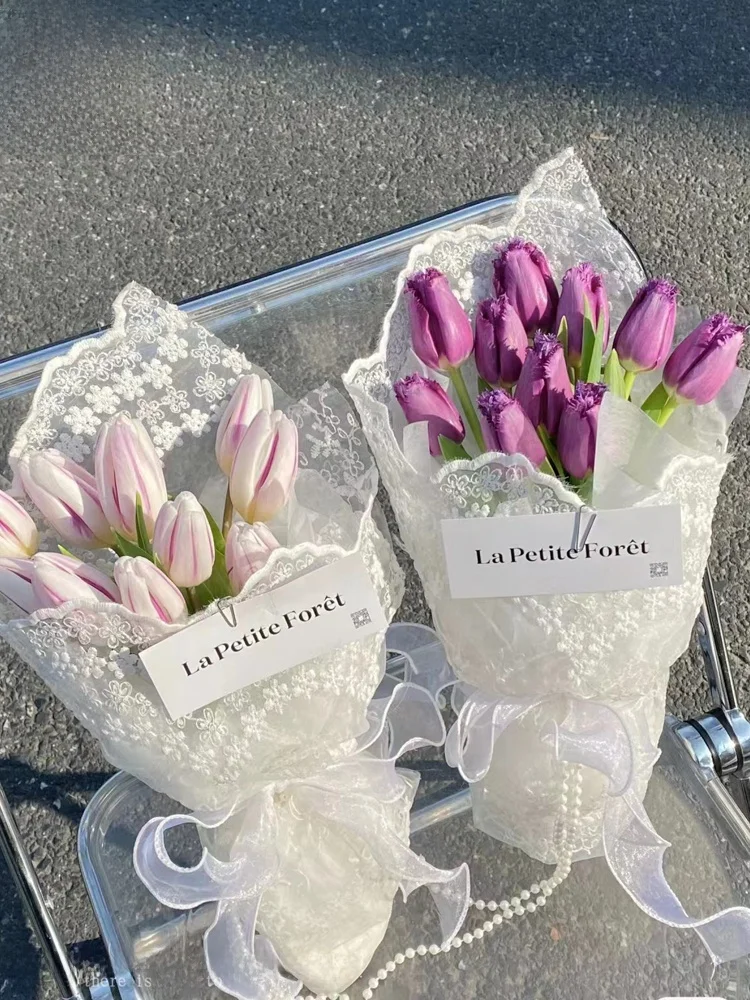 

Материал для рукоделия: ткань для букета тюльпанов с вышивкой кружевом в стиле Милан, ажурная, для самостоятельного изготовления подарков, для фестивалей, имитация цветов