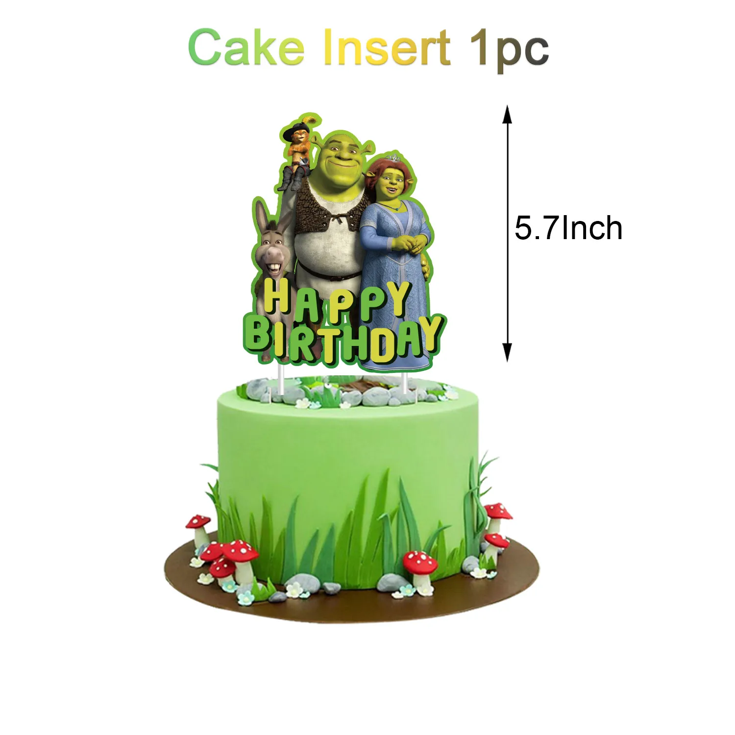 Shrek&Fiona&Green&Monster Theme Birthday Party Decoration Supplies Balloon Background Banner Cake Topper Kid Gift Photo Props