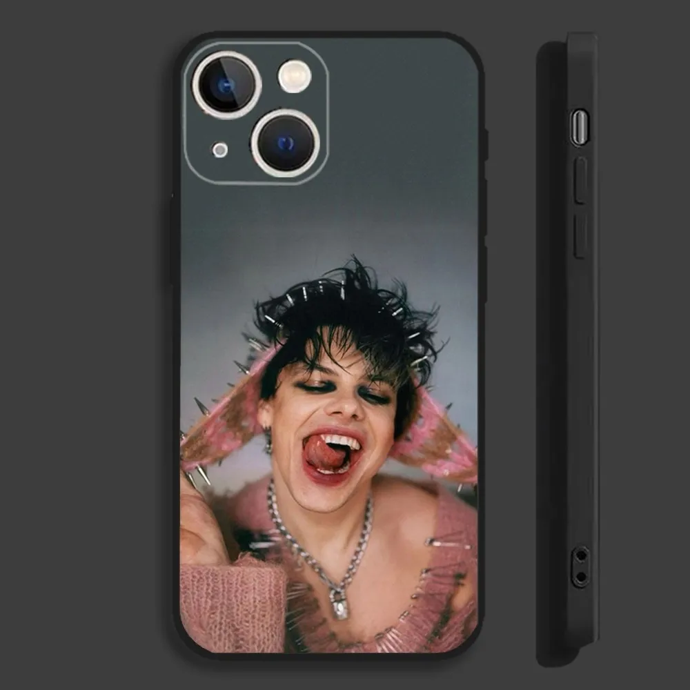 Etui na telefon Singer Y-Yungblud YB do iPhone 16,15,14,13,12,11, Pro, Max, Plus, Mini, X, XS, XR, 8,7,6, S, SE Miękkie czarne etui