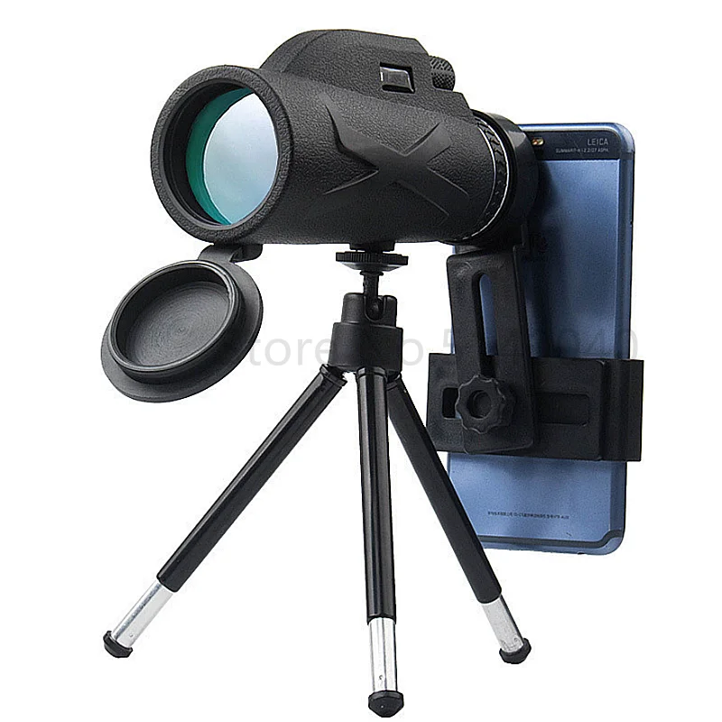 80X100 Monocular Telescope Monocular Starscope Phone Camera Zoom Lense Tripod Holder Telescope Phone Clip