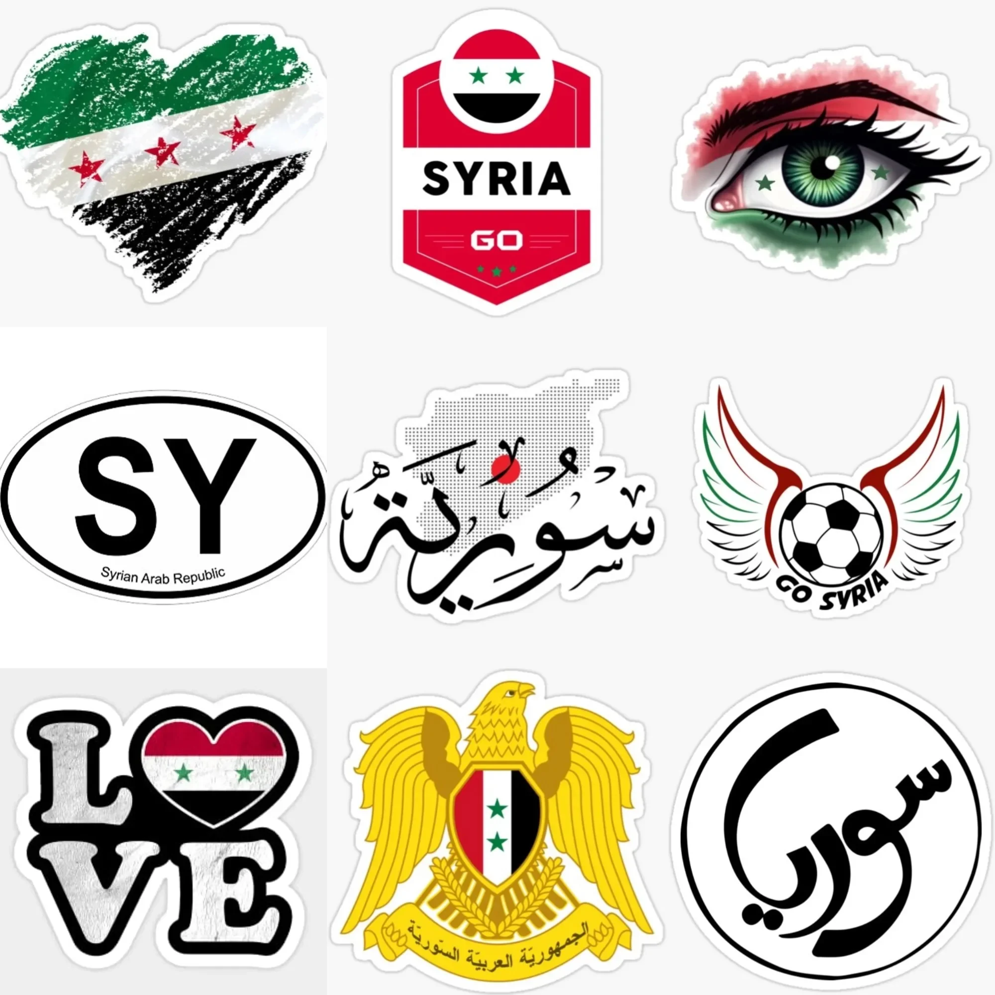 

SY Syria Flag Map Creative PVC Waterproof Sticker for Decorate Car Truck Bicycle Motorcycle Fridge Wall Window Decal Accessories