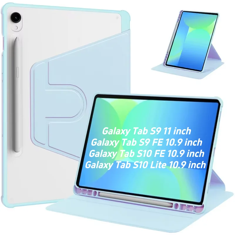 For Samsung GalaxyTab S10 FE/S10 Lite 2025 10.9Inch Case 360 Rotation Cover with Pencil Holder for S9 FE S9 11