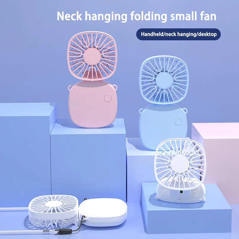 800mA Mini Portable Fan Multi Speed Fan Adjustment USB Charging Folding Fan Cooling Fan Level 3 Wind Speed Regulation 2024 New