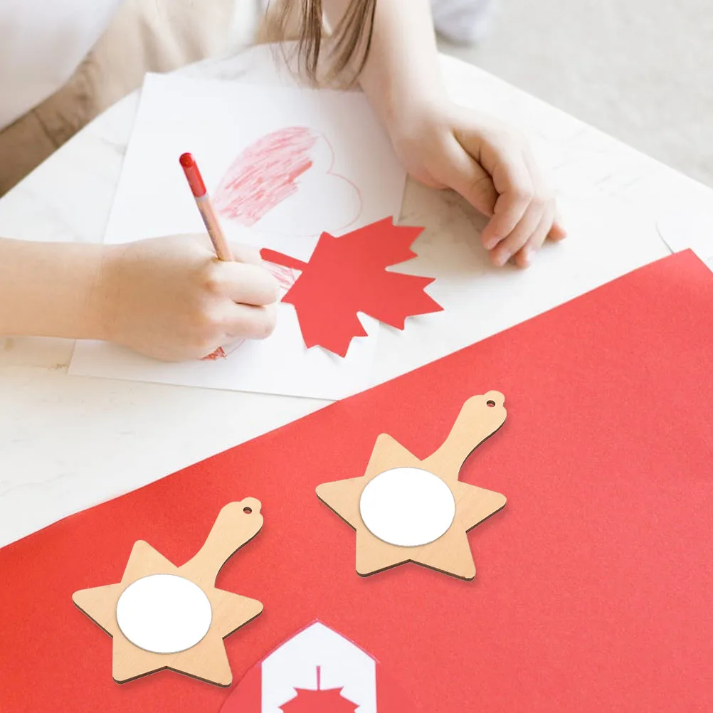 กระจกไม้ DIY 12 ชิ้น กระจกถือแบบไม่มีสี สำหรับเด็ก งานศิลปะเพื่อการศึกษา ชุดงานฝีมือสร้างสรรค์ กิจกรรมครอบครัว