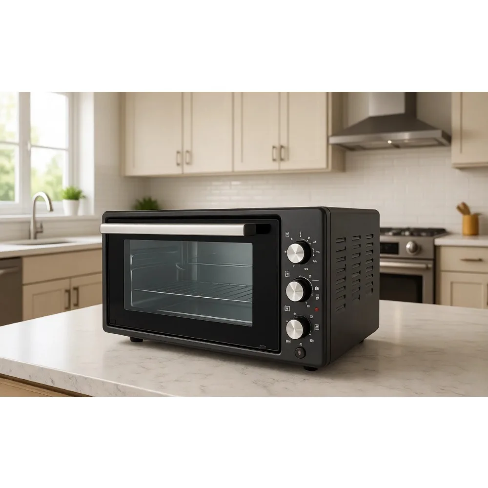 Horno de Convección de Sobremesa con 6 Funciones, Capacidad de 45L, Temporizador de 90 Minutos, Control de Temperatura de 80 a 250 Grados
