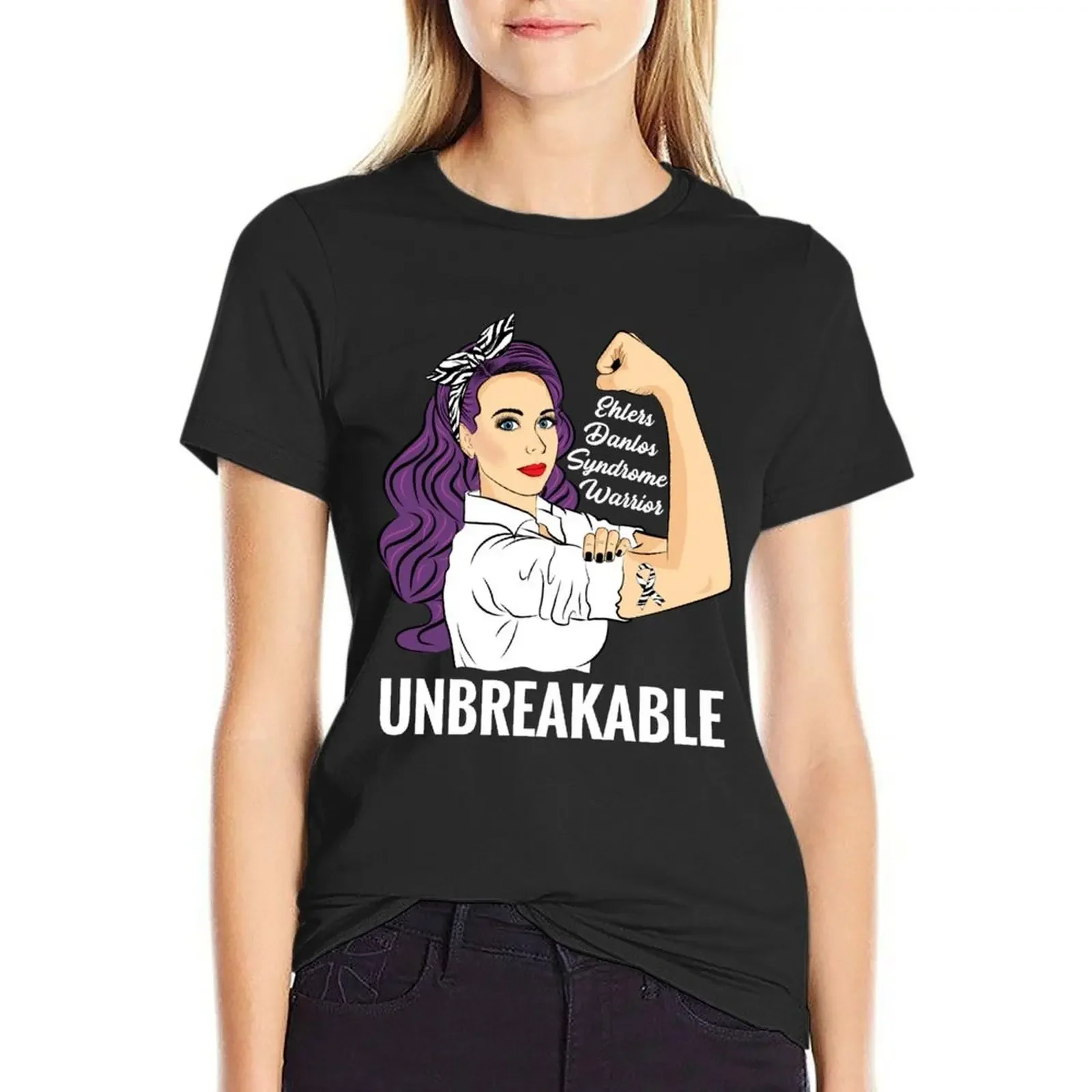 

Ehlers Danlos Syndrome Awareness EDS Warrior Unbreakable T-Shirt summer top sublime funnys t-shirt dress for Women graphic