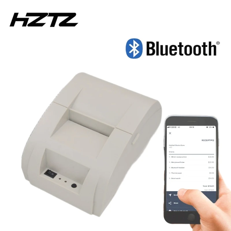 USBサーマルレシートプリンター、POSシステム、hzttz 5890k、58mm
