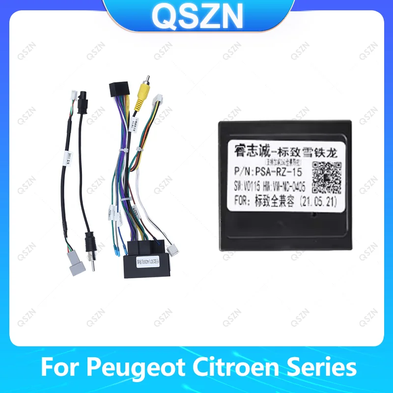 For Peugeot 307 308 407 408 607 807 508 2008 3008 4008 Citroen C3 C4 C5 16 Pin Car Radio Wiring Harness Canbus Adapter Cable