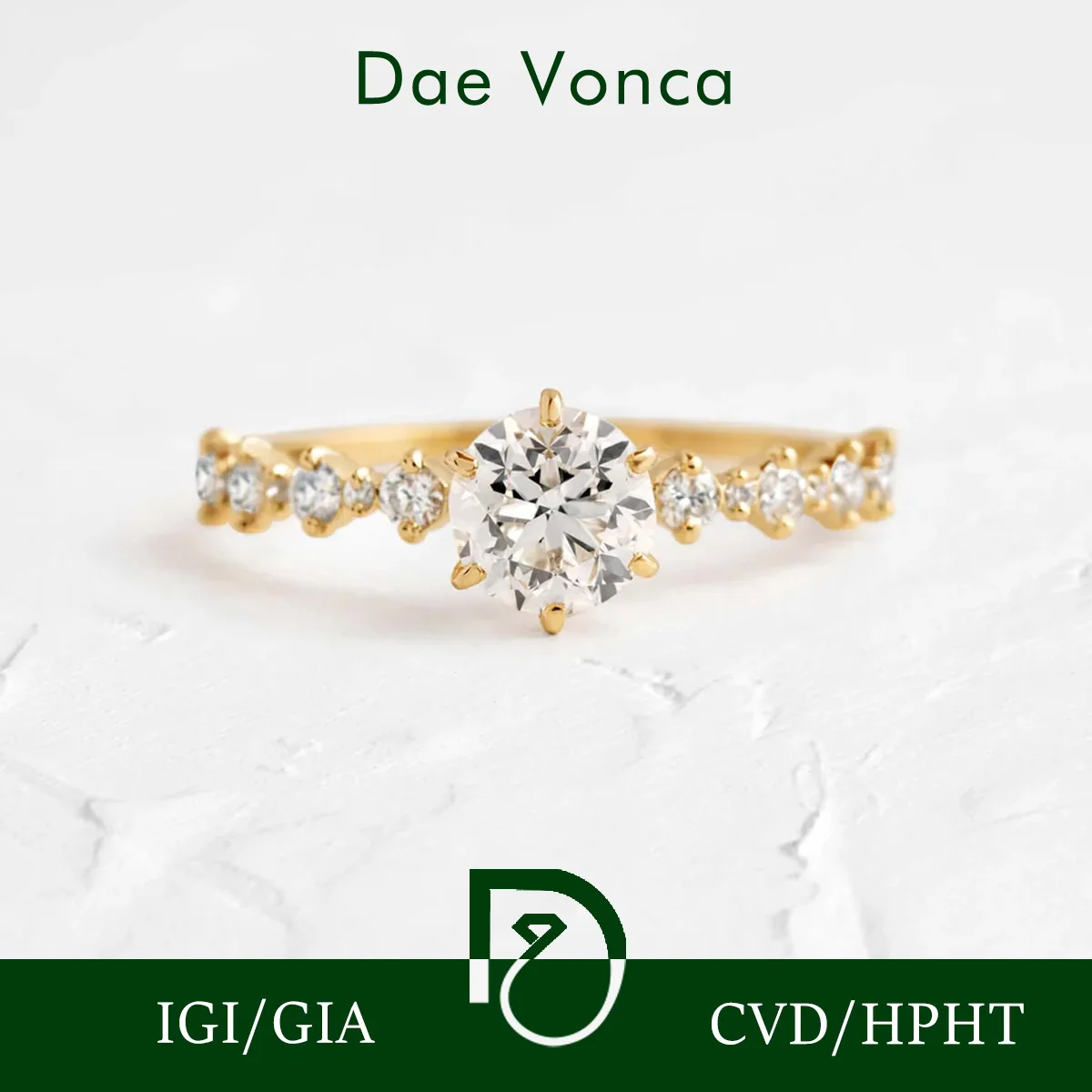 

Стильное круглое кольцо из желтого золота 9K/14K/18K, выращенное в лаборатории с нулевым уровнем выбросов, бриллиантовое кольцо Half Eternity Lab с бриллиантом, женские ювелирные изделия