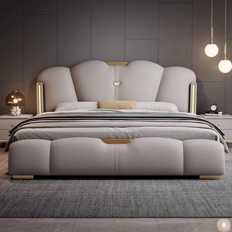 

King Multifunctional Beds Headboard Modern Upholstered Frame Beds Luxury Unique Muebles Para Dormitorio House Accessories