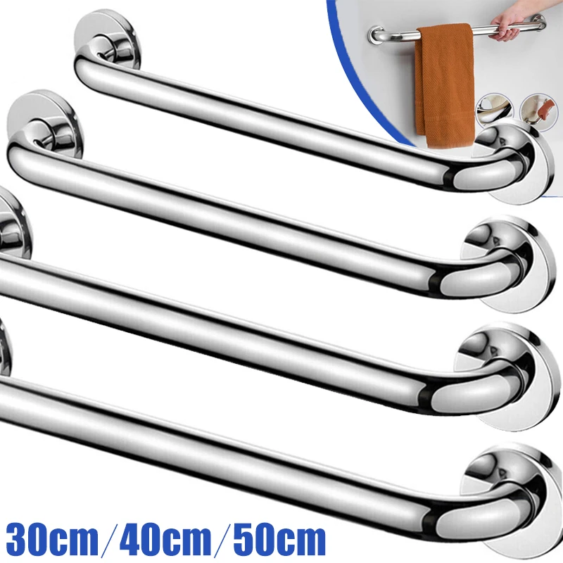 

Stainless Steel Handrails Armrest Bathroom Shower Grab Bars Hanging Towels Rack Accessible Safe Support Handrail Bathtub Handle