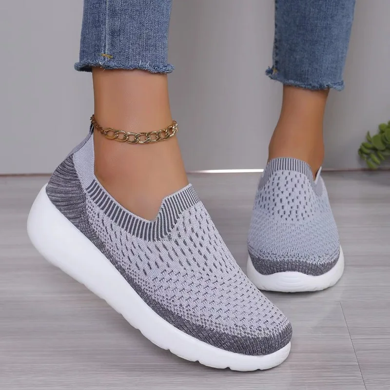 2024 New Summer Breathable Women\'s Walking Flat Shoes Female Comfortable Casual Outdoor Jogging Sneakers Woman Light Footwear