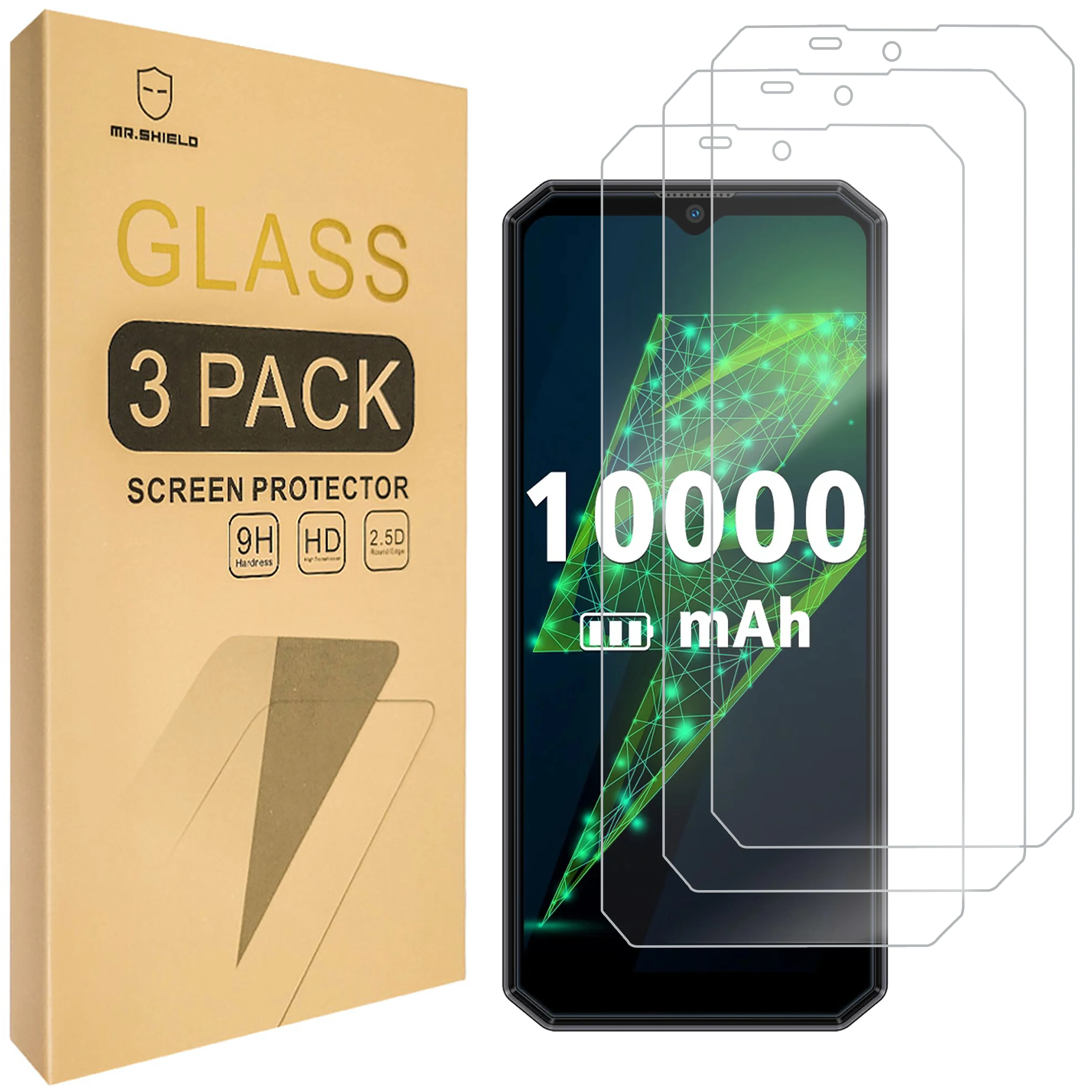 

Mr.Shield [3-Pack] Screen Protector For Oukitel K15 Plus [Tempered Glass] [Japan Glass with 9H Hardness] Screen Protector