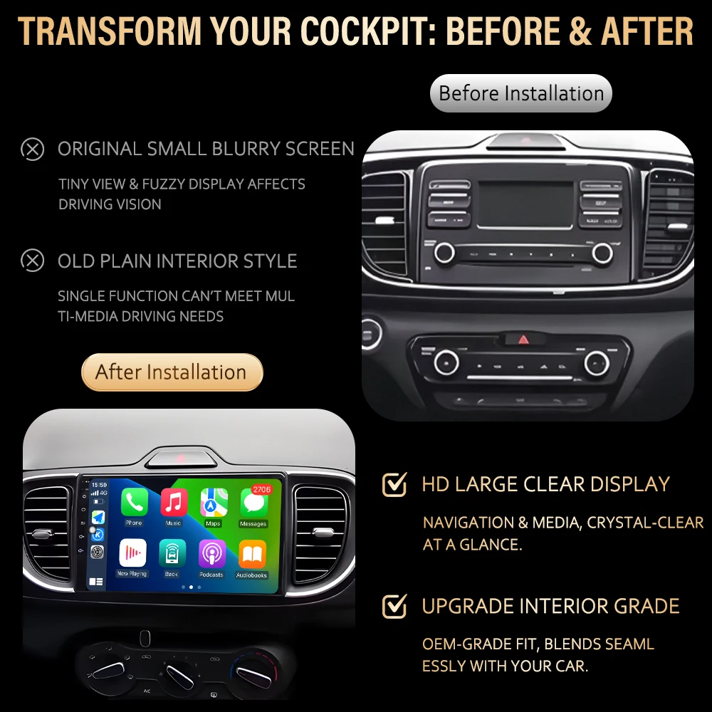 Android 16 Car Radio Carplay Android Auto For Kia PEGAS SOLUTO 2017 - 2021 Multimedia Video Player GPS Navigation Autoradio DSP