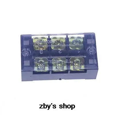 (1)3 Position/Poles 6 Holes Screw Terminal Blocks Covered Barrier Strip 600V 45A TB-4503