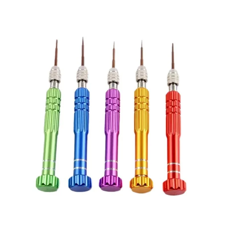 Aluminium Alloy Handle 5 in 1 Versatile Mending Open Kit Slotted Style Screwdrivers Disassemble Mobile Phone Repairing Tools Set