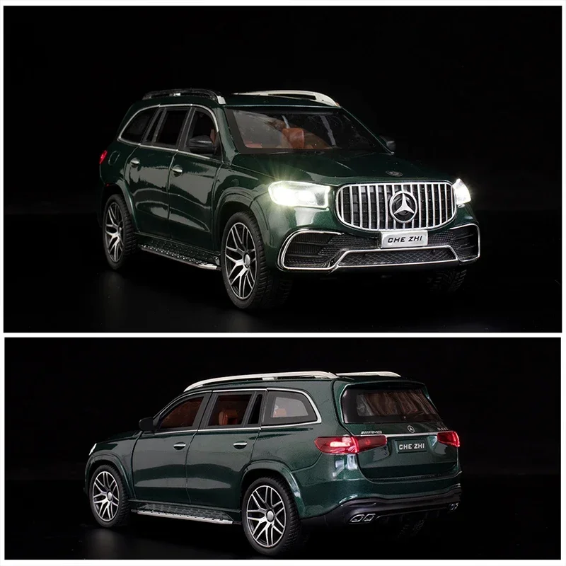 1:24 Mercedes-Benz GLS63 AMG SUV Alloy Model Car Diecast Metal Car Simulation Sound & Light Toys For Children Kids Gifts A395