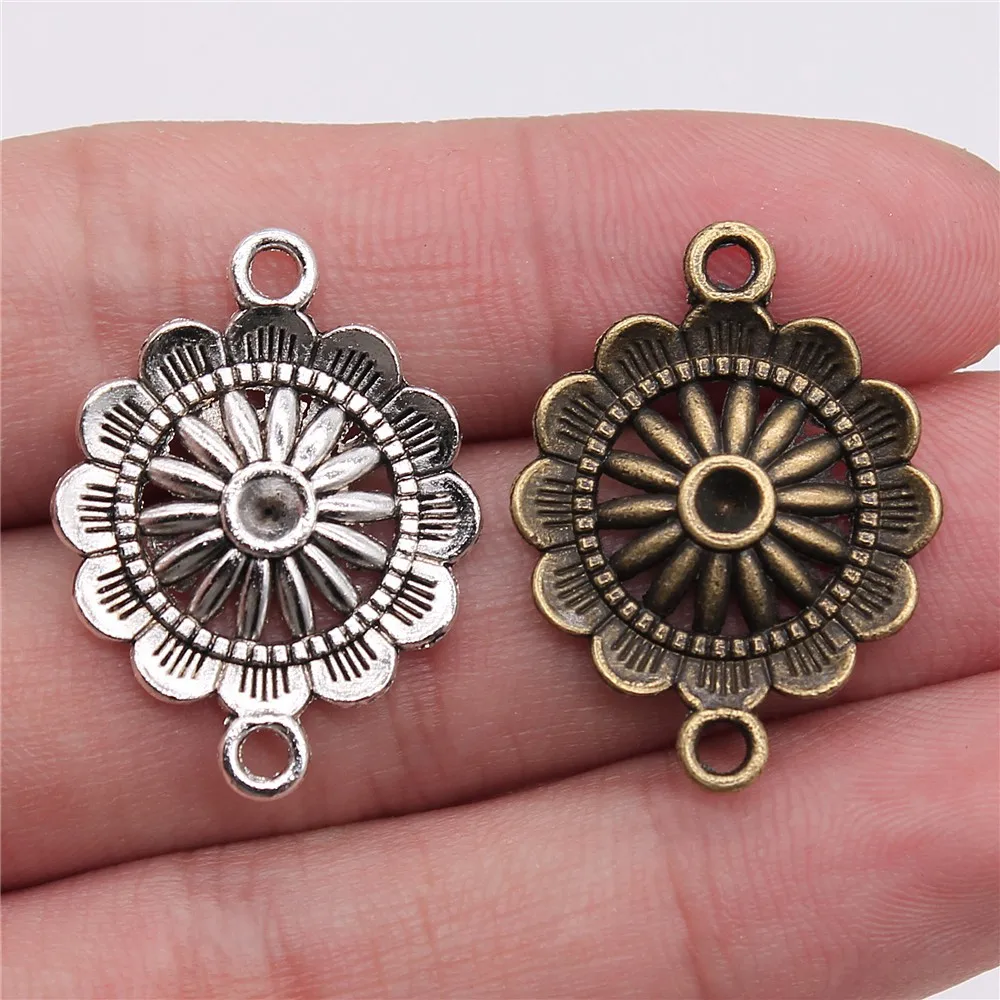 Classic Floral Slice Flat Jewelry Connectors Accessories For DIY Handmade Craft Making Wholesale