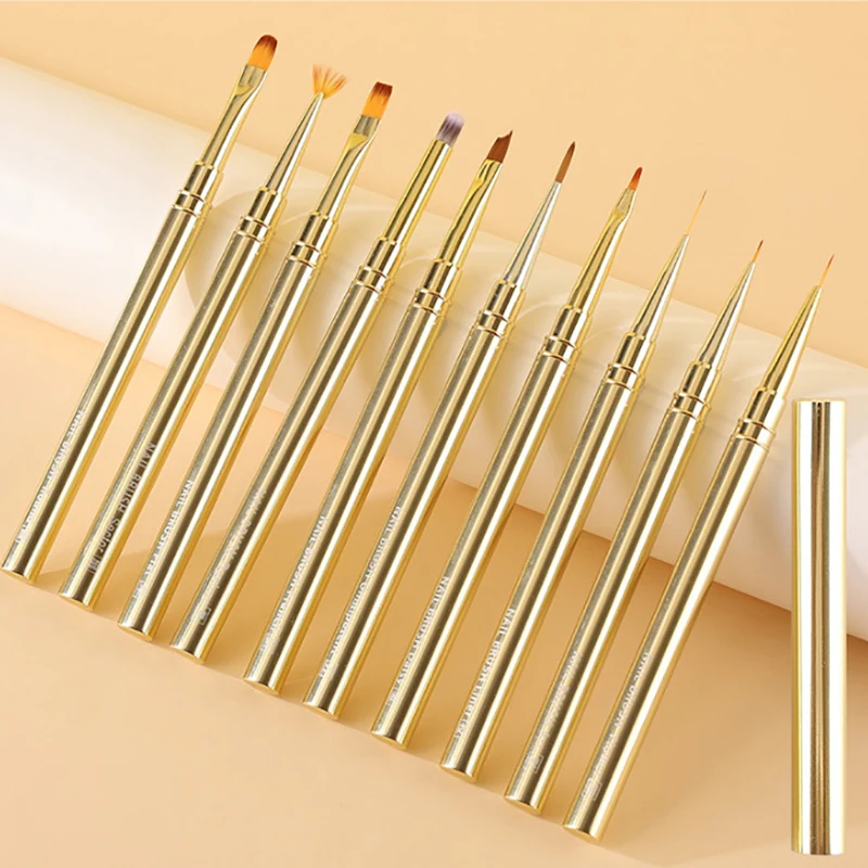 Nail Art Painting Drawing Brush Fan Shaped Pen Carving Brush Nail Glue Phototherapy Pen Acrylic Manicure Professionnel Brushes