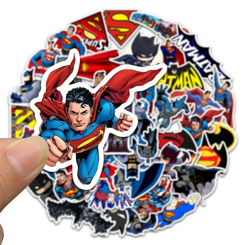 Superman Anime Graffiti décalcomanie Cool Batman autocollants Superman Anime autocollants pour téléphone portable journal tasse valise enfants autocollant jouets