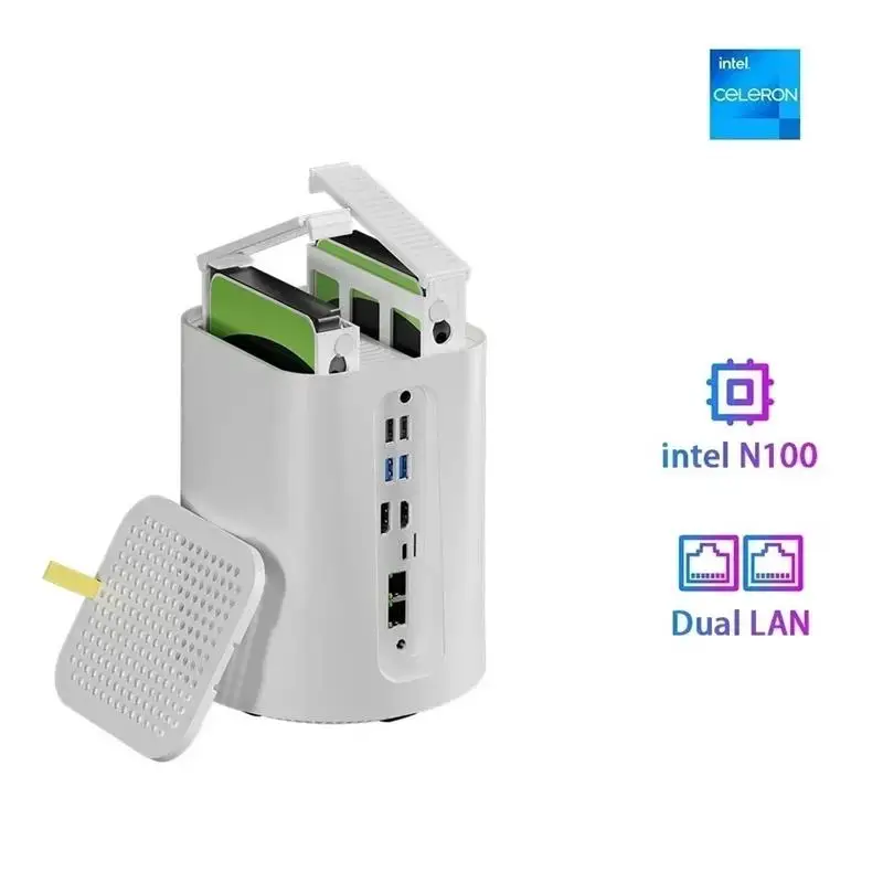 To NAS Mini PC Intel Celeron N100 SSD Windows 11 Computer Dual 2.5G LAN